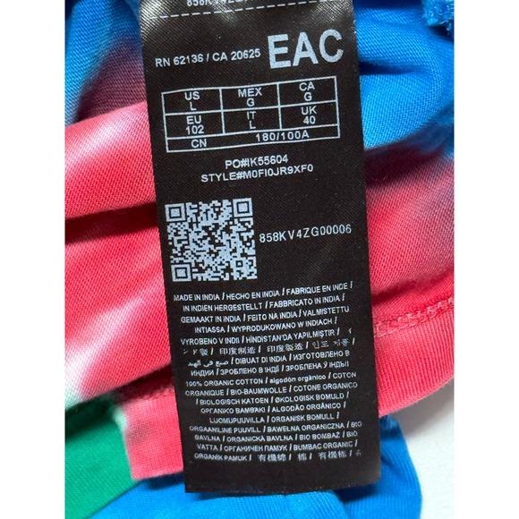 Guess‎ Mens Tie Dye Lightning Bolt Logo T Shirt Large Blue Red Green - Picture 4 of 4